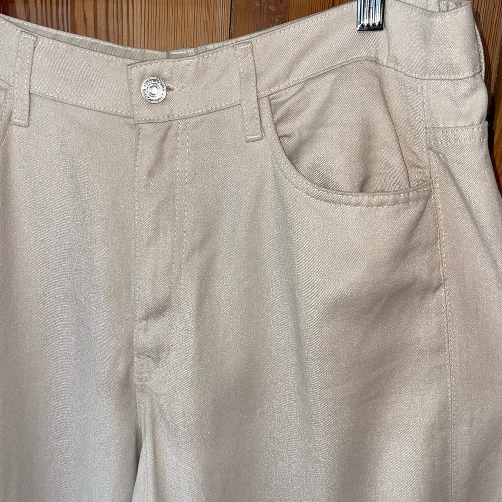 Zara Baggy Wide Leg High Rise Lyocell Pants Shimmer Size 10 🍄 - Picture 4 of 10